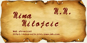 Mina Milojčić vizit kartica